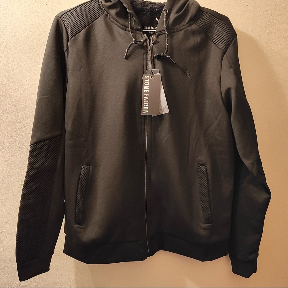 Large Black Stone Falcon hoodie